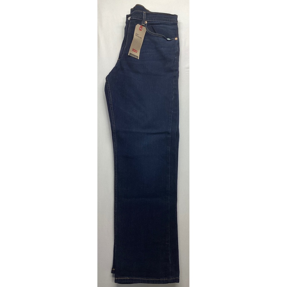 Levis 505 Regular Fit Mens Dark Indigo Blue Straight Leg Jeans 38x32 New NWT - Picture 4 of 6
